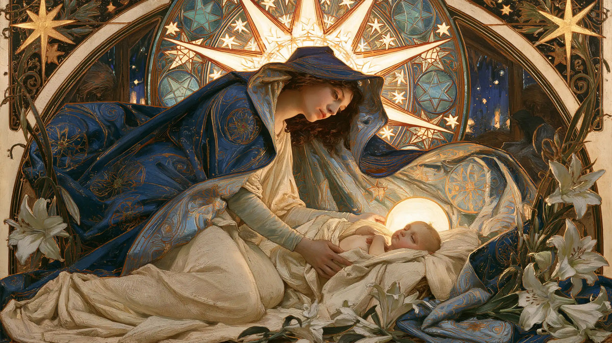 The Nativity — The Caress Beneath the Solar Rose Window