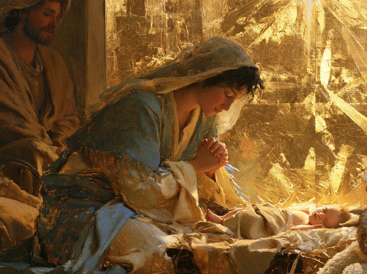 The Nativity — Reverence Beneath the Fragments of Heaven