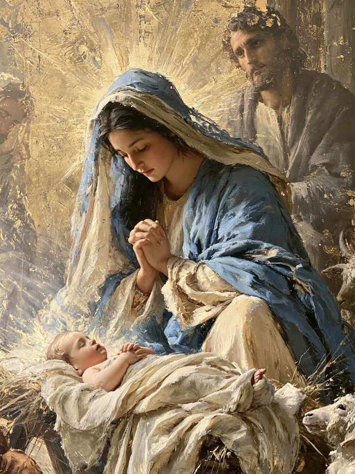 The Nativity — White Swaddling Beneath the Veil of Light