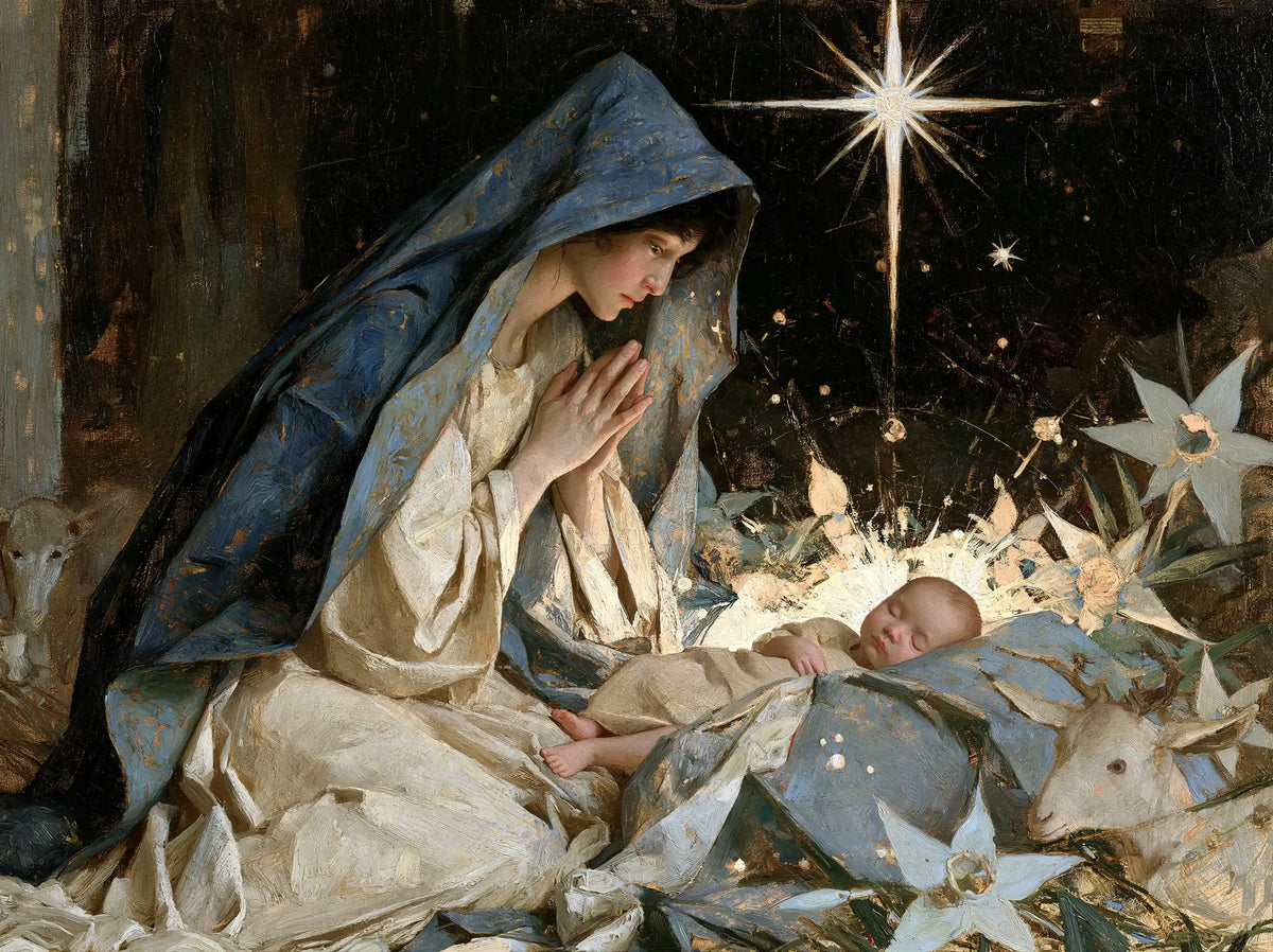 The Nativity — The White Star above Blue Swaddling