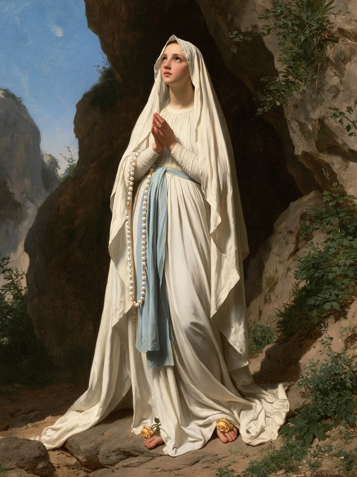 Our Lady of Lourdes – White Robes Against the Rock