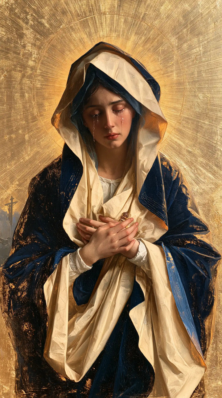Our Lady of Sorrows — The Heart in the Halo’s Quiet Fire