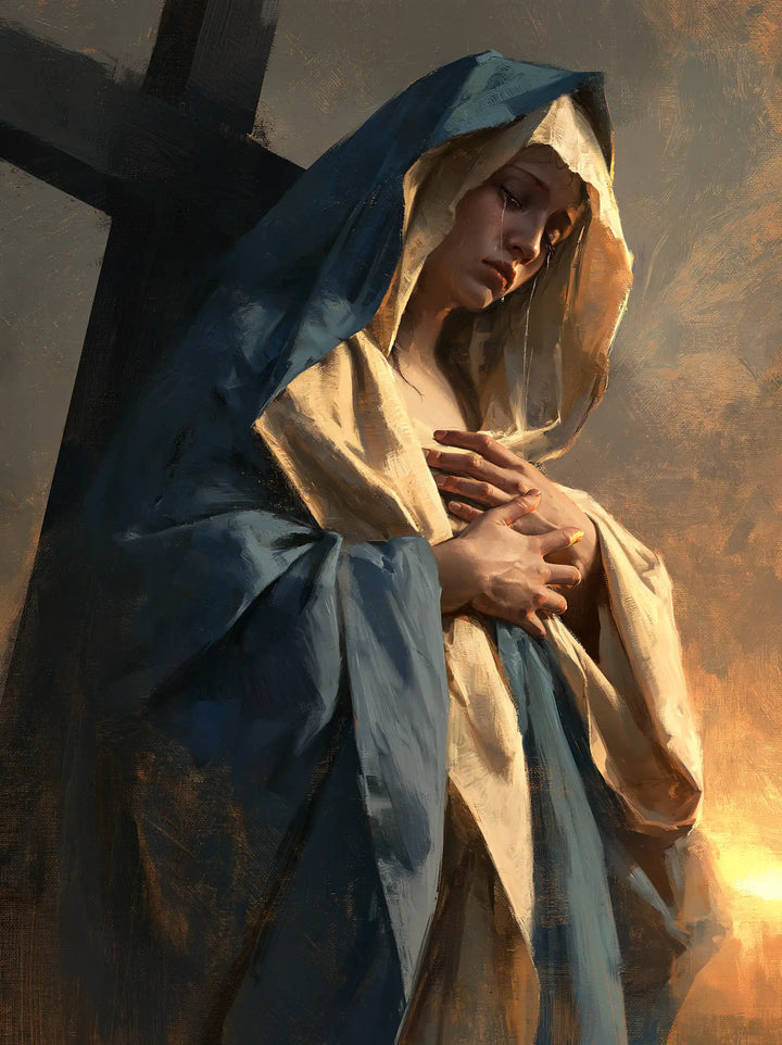 Our Lady of Sorrows — The Sun beneath Her Lowered Gaze