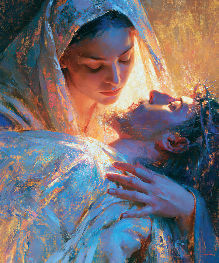 The Pietà — The Gaze in Pale Amber