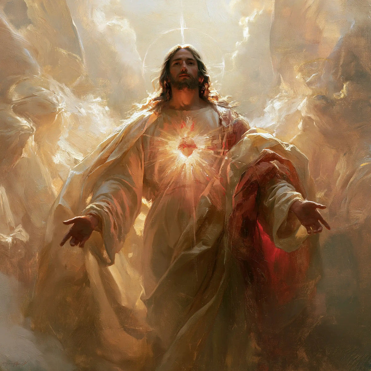 The Sacred Heart of Jesus — The Presence at the Threshold of Golden Wings
