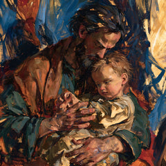 Saint Joseph with the Child Jesus – Expressionist · Square no. 2