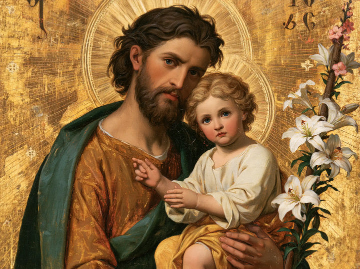 Saint Joseph with the Child Jesus – Sacred Gold · Landscape no. 4