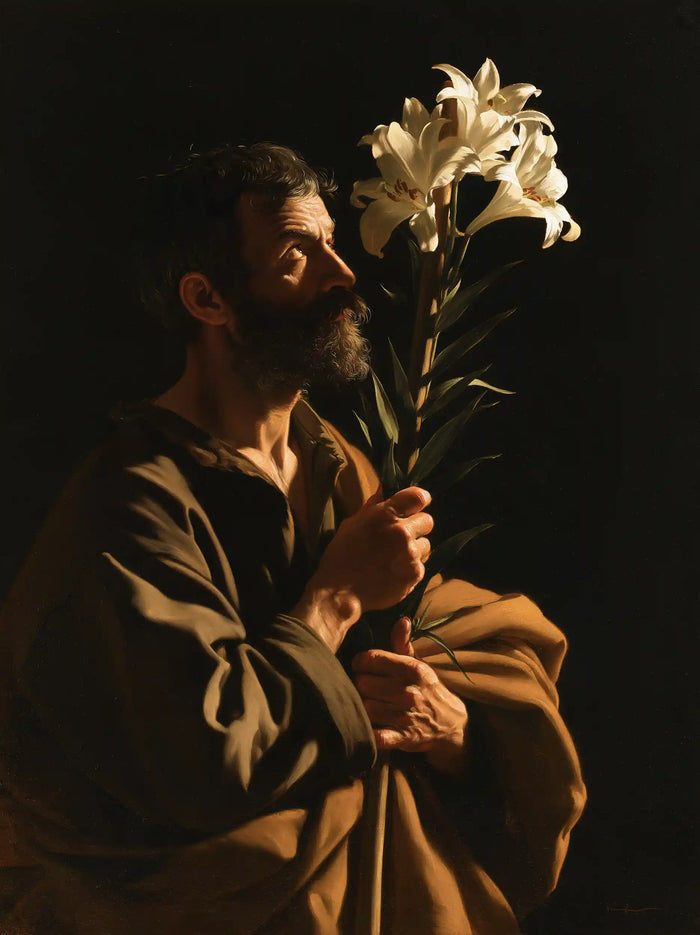 Saint Joseph – Caravaggio Tenebrism · Portrait no. 2