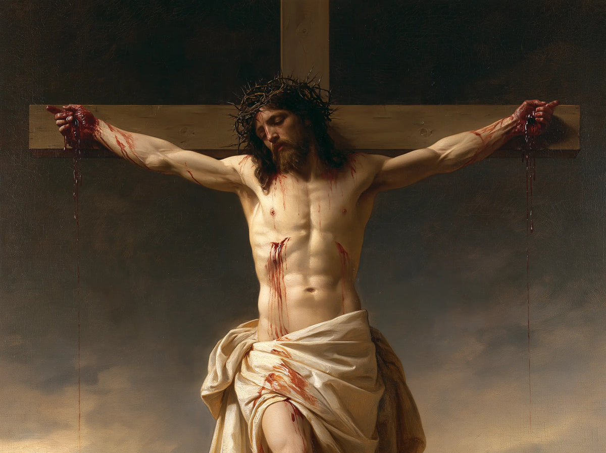 The Crucifixion – Shadowed Prayer Beneath the Cross