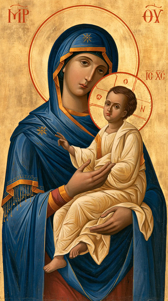 Virgin Mary and Child Jesus - Contemporary Byzantine · Portrait n° 6