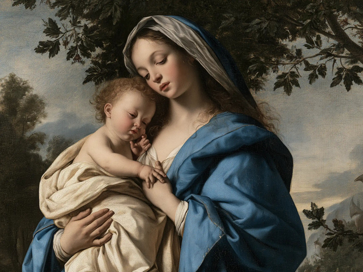 The Virgin and Child — Dreaming Beneath the Leafy Vault