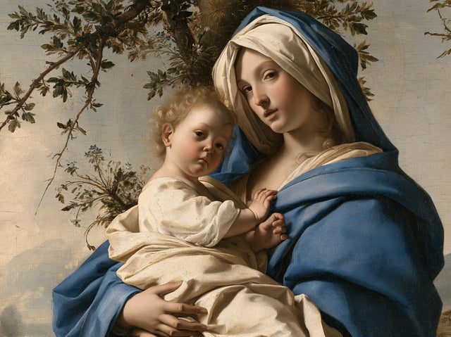 The Virgin and Child — Two Faces Beneath the Branch
