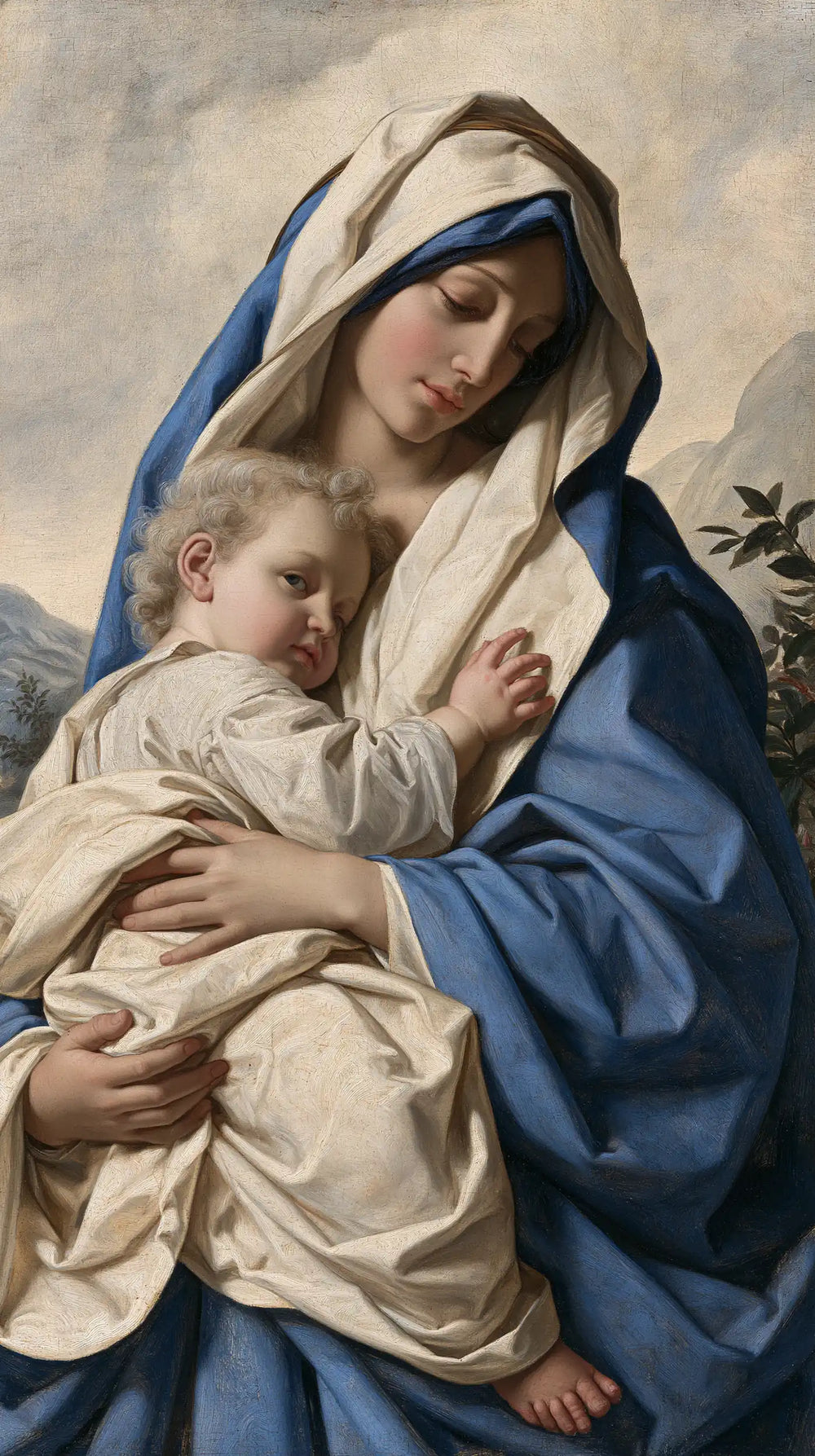 the Virgin Mary with the Child Jesus in Florentine Renaissance style, portrait Christian artwork no. 20