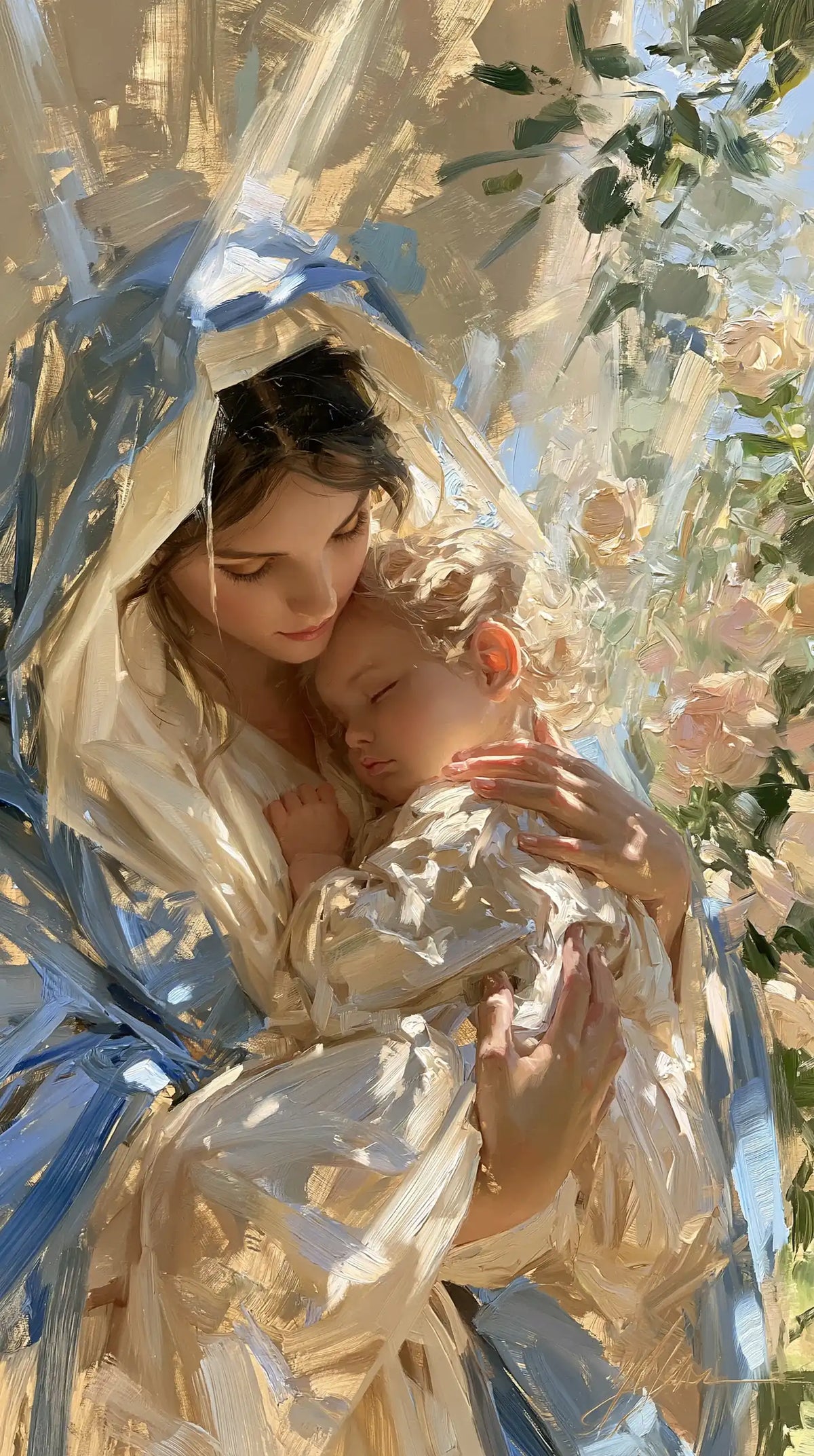 The Virgin and Child — The Cradle Beneath the Luminous Trellis