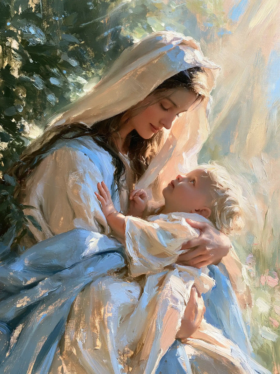 Virgin Mary and Child Jesus - Impressionist · Portrait n° 35