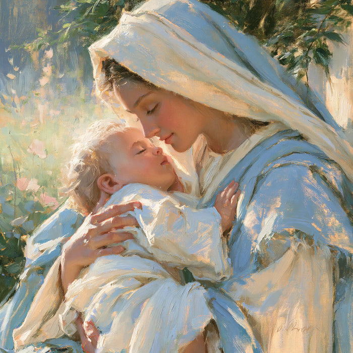 The Virgin and Child — A Kiss in the Pastel Garden