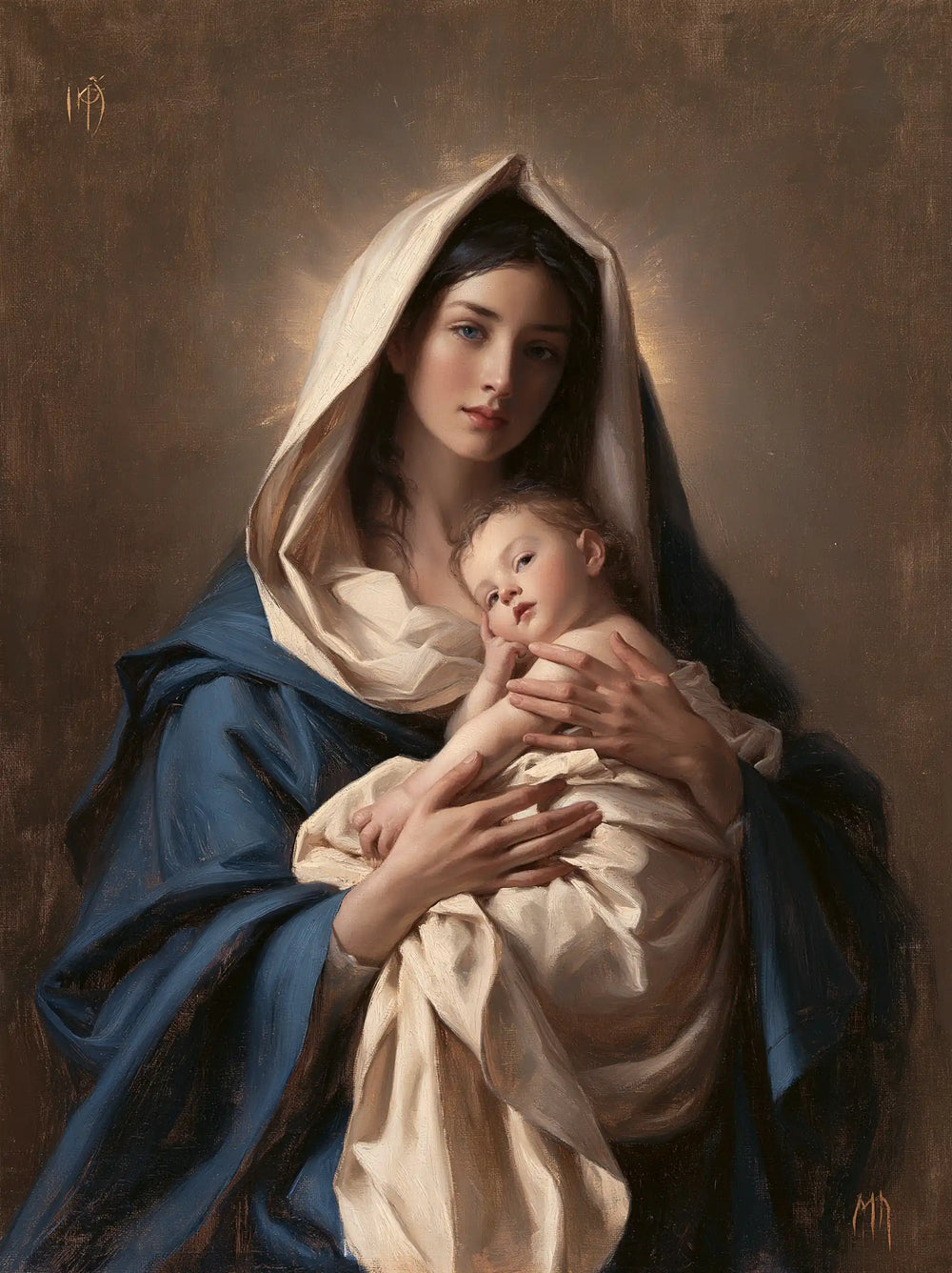 the Virgin Mary presenting the Child Jesus in Mary Presenting the Child Jesus style, portrait Christian artwork no. 30