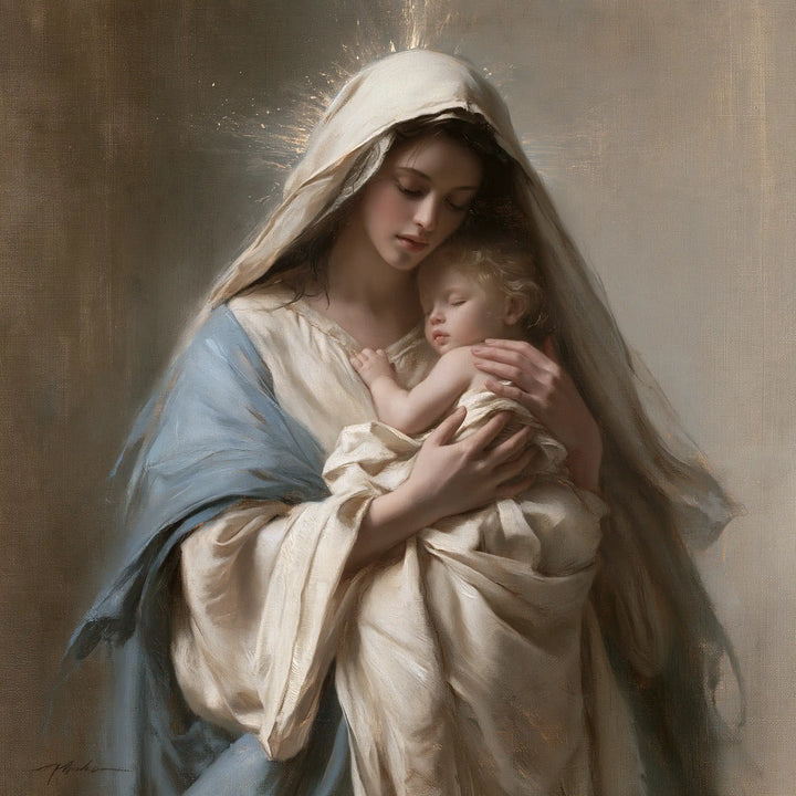The Virgin and Child — The Little Embrace in Pearly Grey