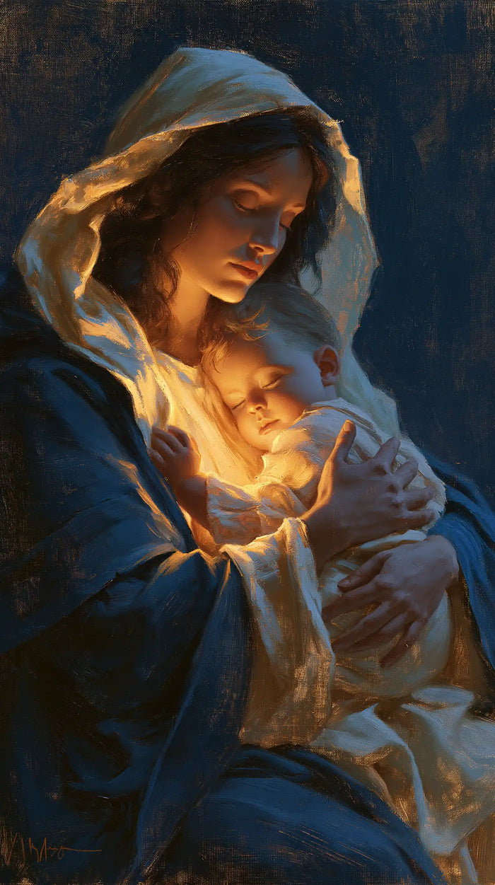 The Virgin and Child — A Little Slumber in Flame-Coloured Reflections