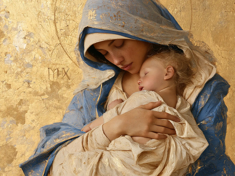Virgin Mary and Child Jesus - Sacred Gold · Landscape n° 2
