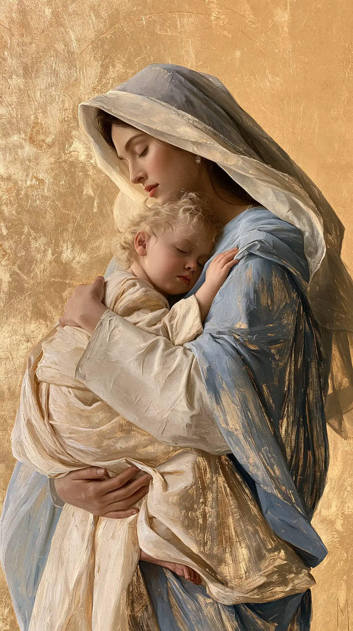 Virgin Mary and Child Jesus - Sacred Gold · Portrait n° 15