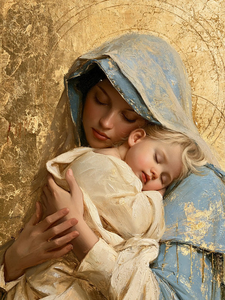 Virgin Mary and Child Jesus - Sacred Gold · Portrait n° 31