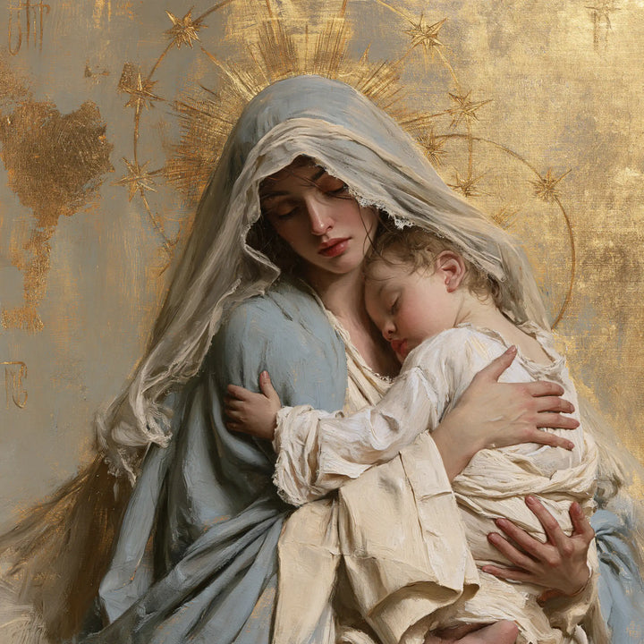 The Virgin and Child — A Dream Beneath the Weathered Rays