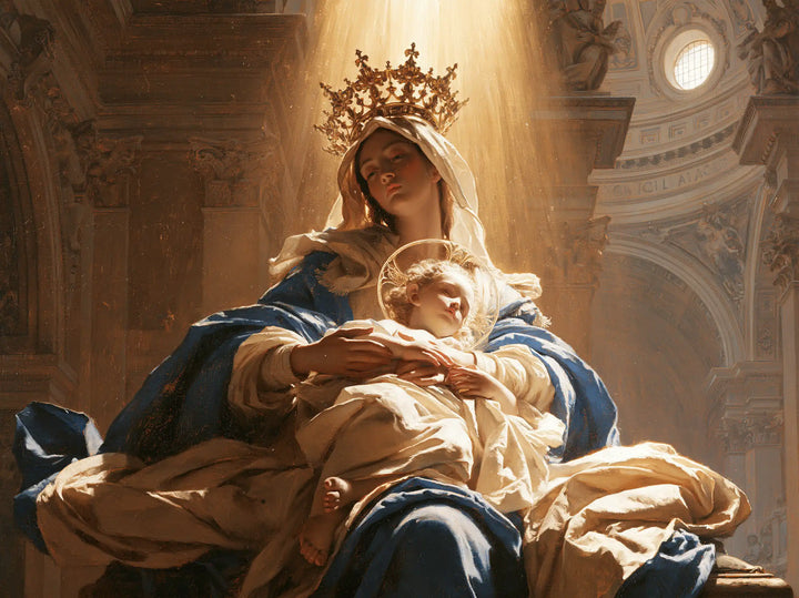 Virgin Mary and Child Jesus - Sacred Monumental View · Landscape n° 10