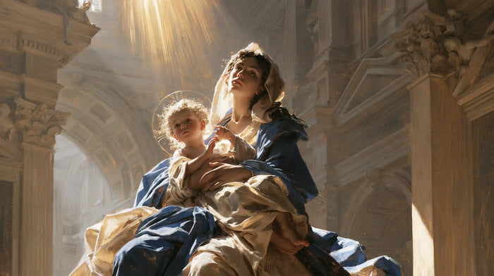 The Virgin and Child — Light Above the Upturned Faces