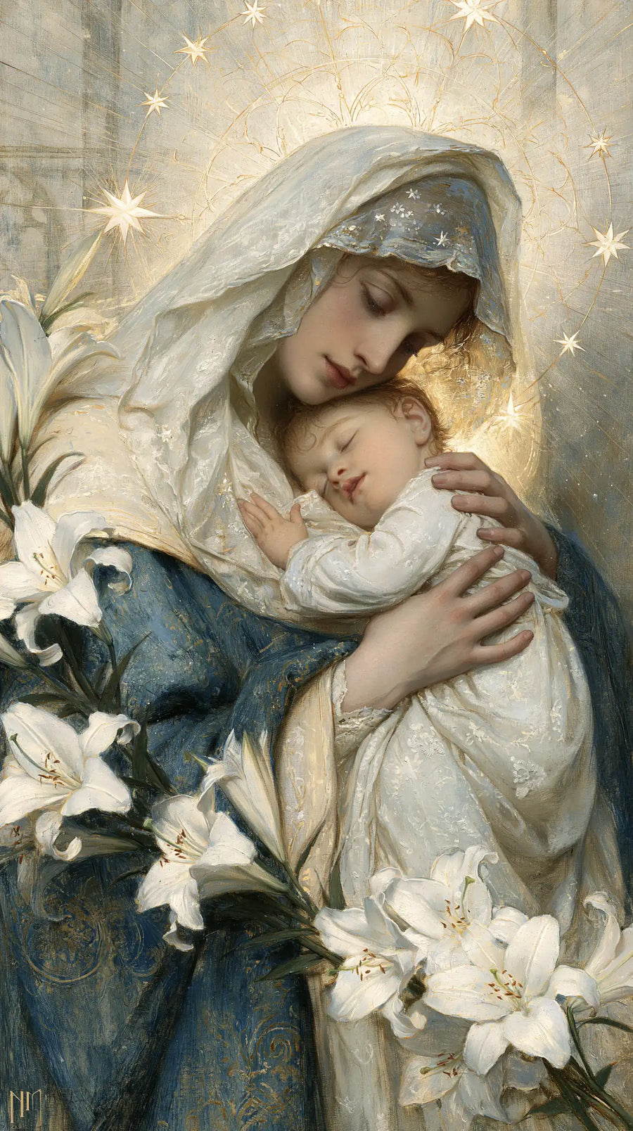 Virgin Mary and Child Jesus - Symbolist · Portrait n° 6