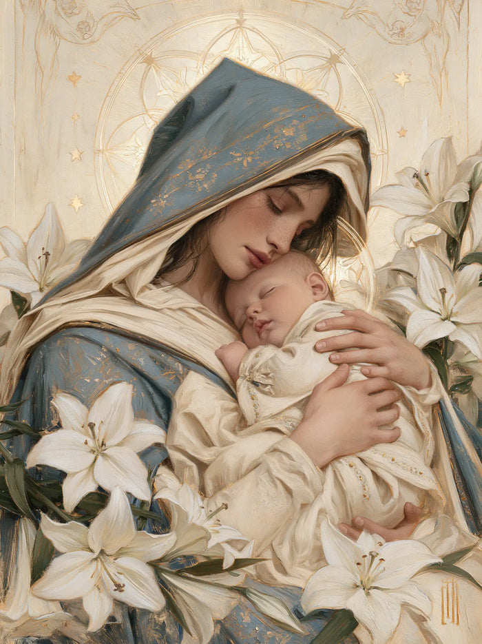 The Virgin and Child — Rest Against Porcelain Light