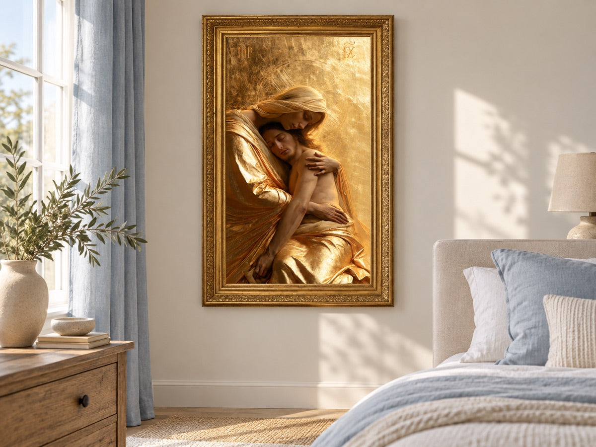 の ピエタ — gold framed interior mockup